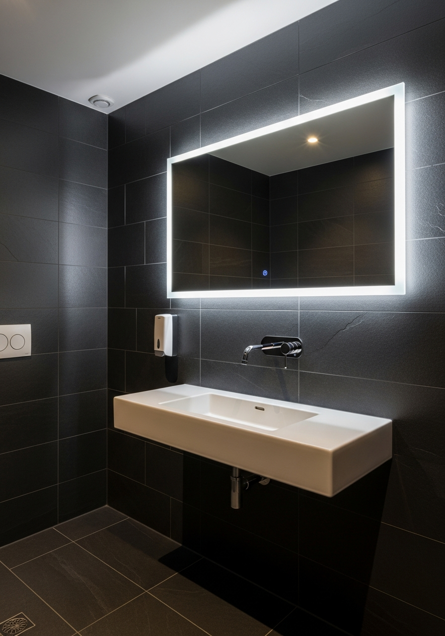 마포구 합정 카페 화장실 리모델링 시공 후 - 전문 시공 완료