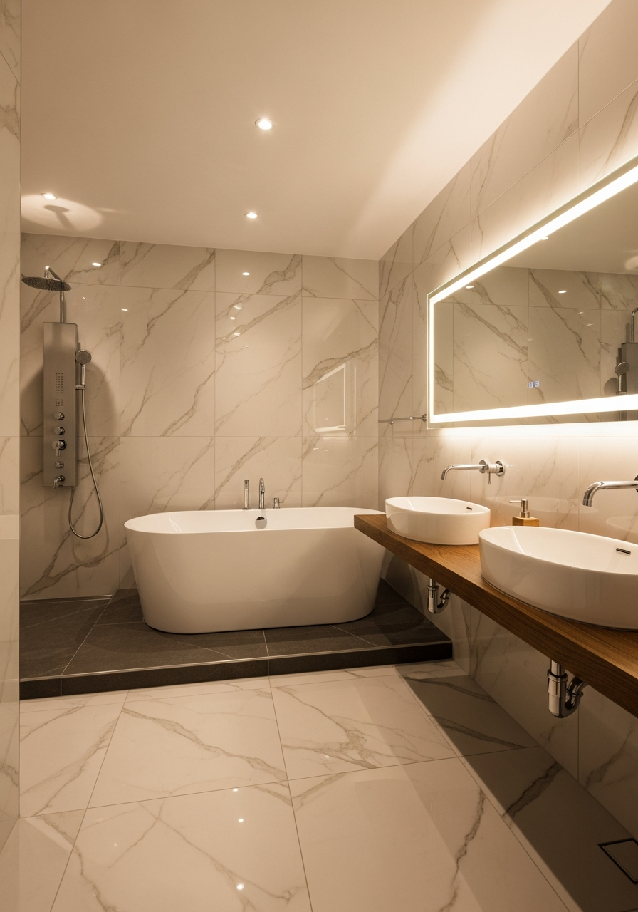 부평구 22년 아파트 욕실 리모델링 (고급형) 시공 후 - 전문 시공 완료